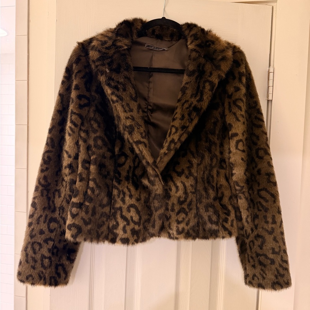 Velvet Brown Leopard Print Teddy Jacket